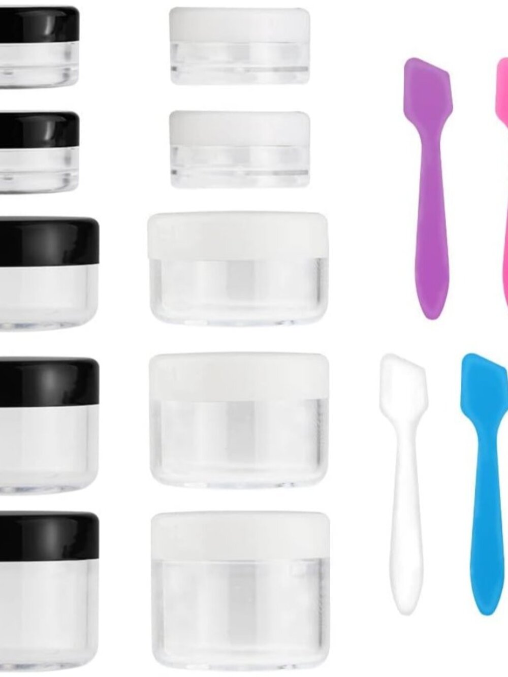 10 Pieces Makeup Travel Containers with Lids 0.11/0.18/0.35/0.53/0.7 OZ Size Cos
